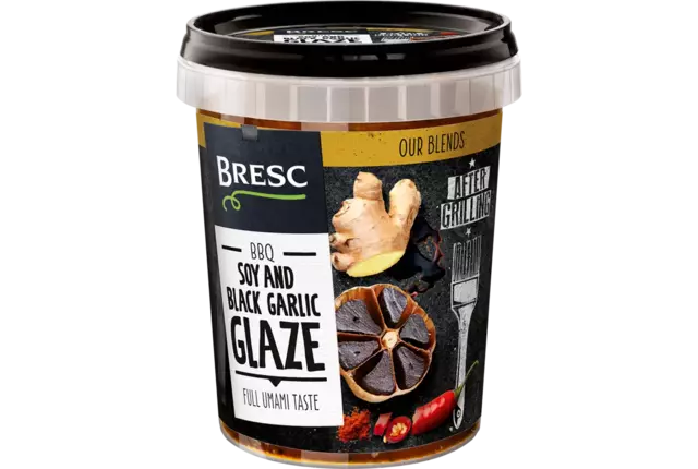 Soja en zwarte knoflook glaze 450gr kist 12 stuks